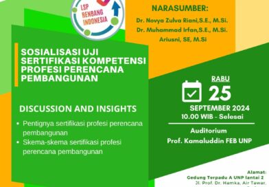 Sosialisasi Uji Sertifikasi Kompetensi Profesi Perencana Pembangunan di FEB UNP